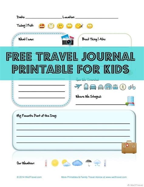 Travel Journal Pages Printable